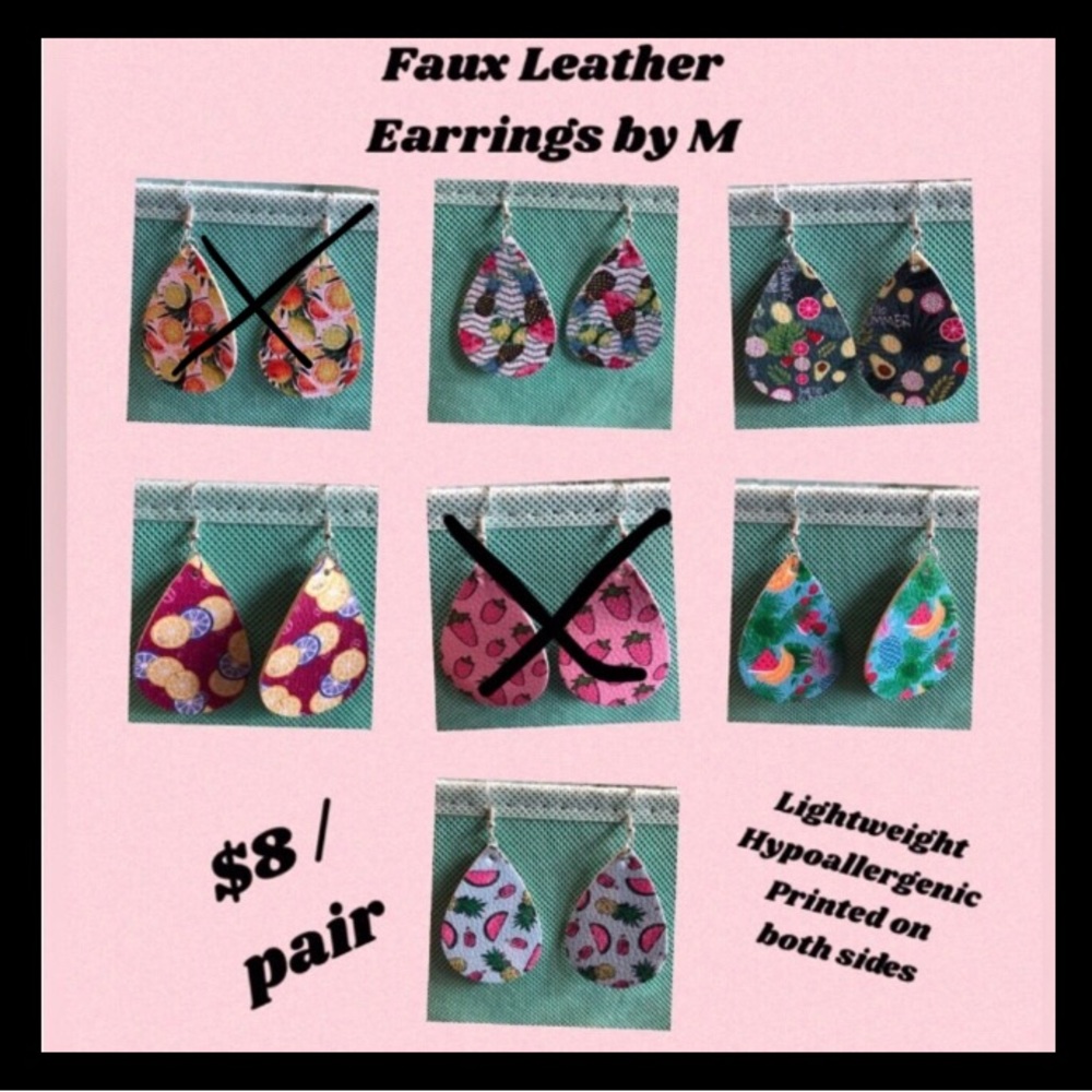 Faux Leather Teardrop Earrings